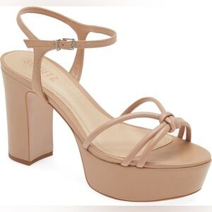Schutz Kelsie‎ Platform Sandal nude Sz 9.5M